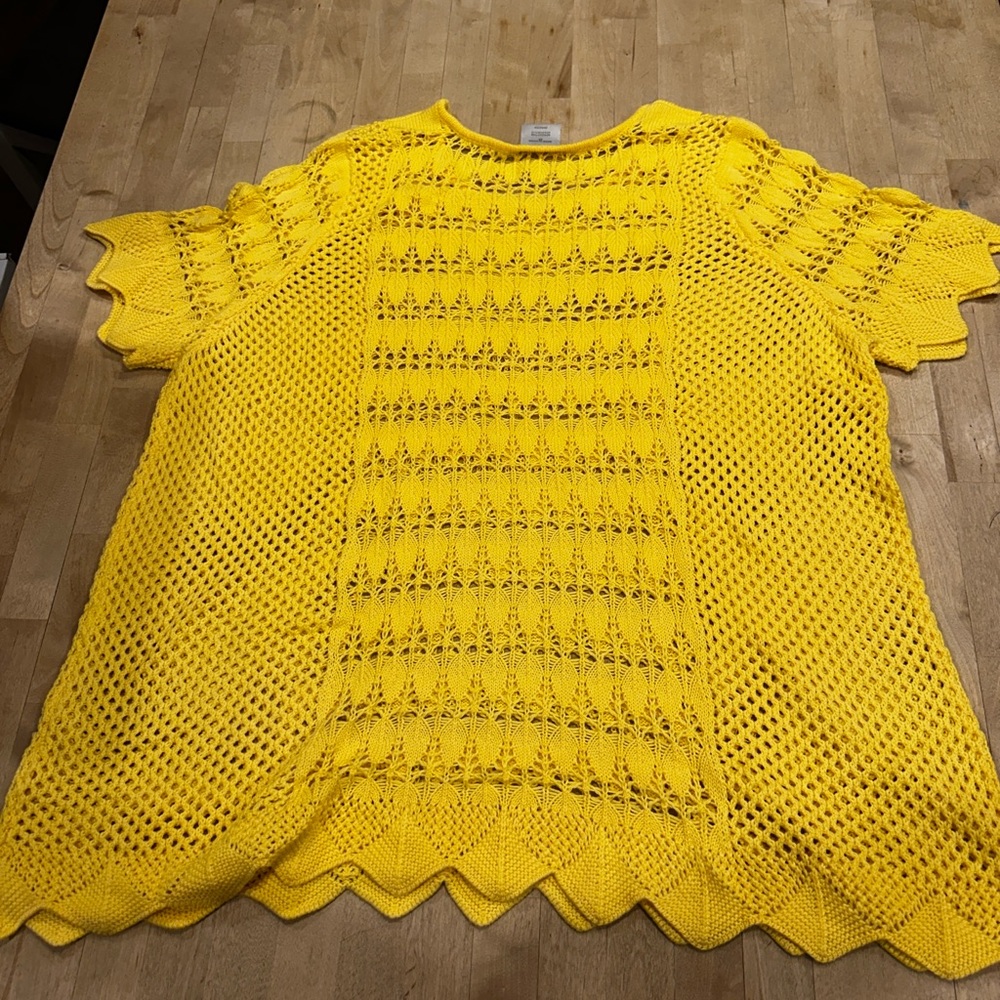 Regalia Yellow Ruffled Cropped Blouse - Picture 6 of 6